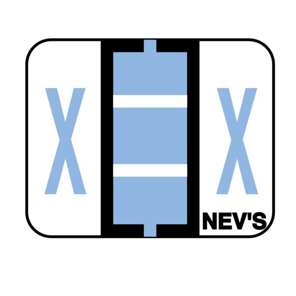 Nevs Tabbie - Filing Labels - Large - Letter X 1" x 1-1/4" Blue XA-T-X - main